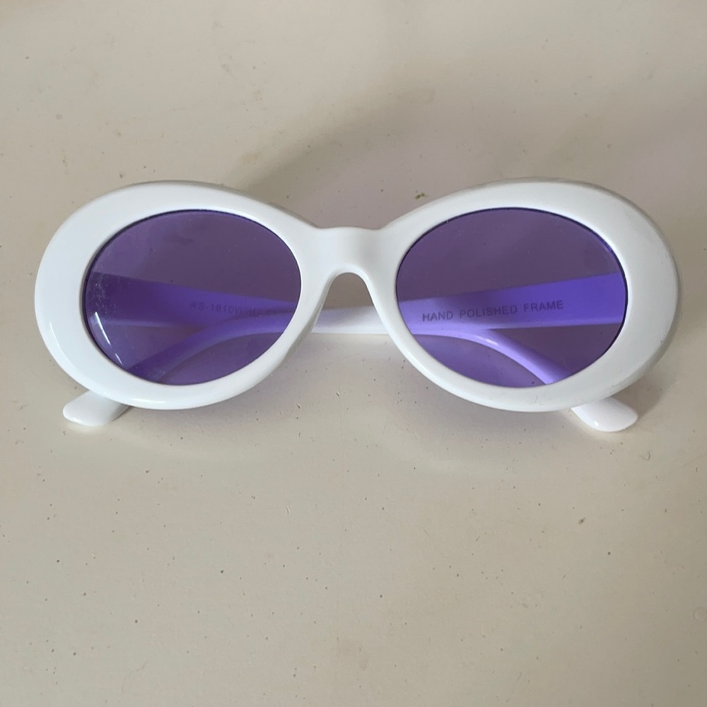 White with Purple Fashion Glasses